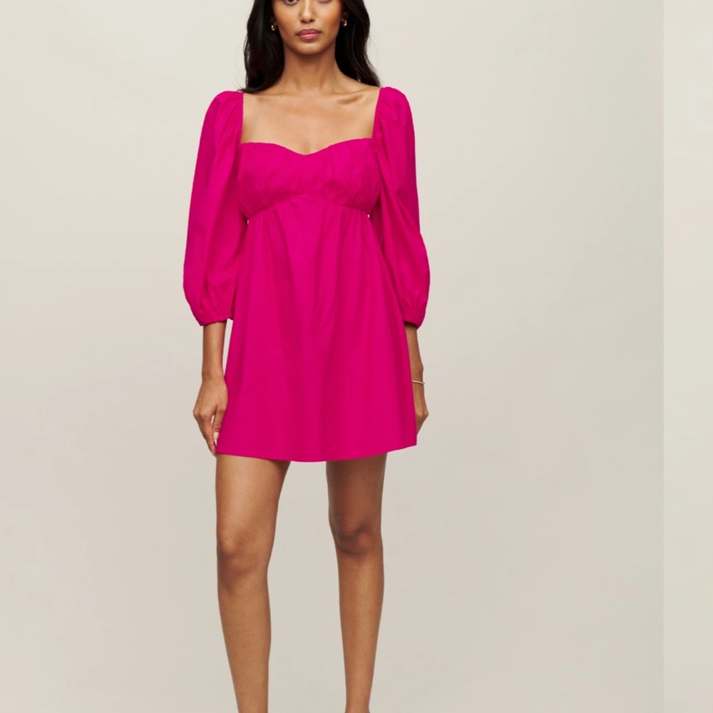 Reformation “Farley” dress size 2 NWT bright pink